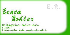 beata mohler business card